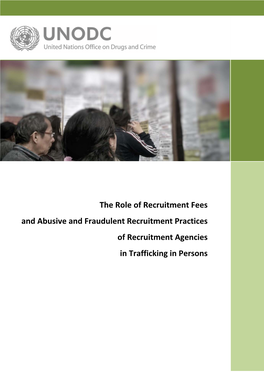 The Role of Recruitment Fees and Abusive and Fraudulent Practices of Recruitment Agencies in Trafficking in Persons