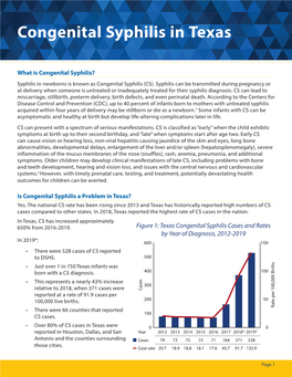 Congenital Syphilis in Texas