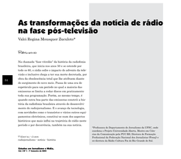 As Transformações Da Notícia De Rádio Na Fase Pós-Televisão Valci Regina Mousquer Zuculoto*