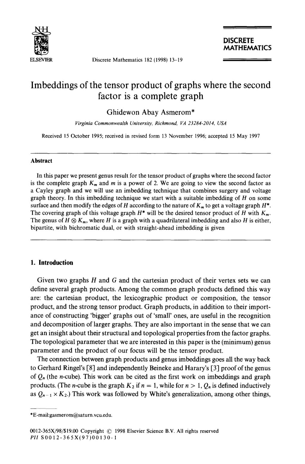 Imbeddings of the Tensor Product of Graphs Where the Second Factor Is a Complete Graph