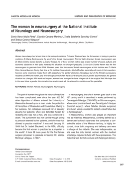 The Woman in Neurosurgery at the National Institute of Neurology and Neurosurgery