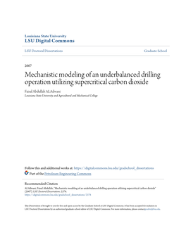 Mechanistic Modeling of an Underbalanced Drilling Operation
