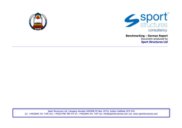 Benchmarking – German Report Document Produced by Sport Structures Ltd