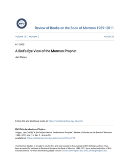 A Bird's-Eye View of the Mormon Prophet