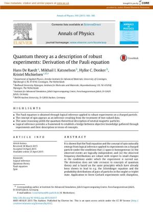 Derivation of the Pauli Equation