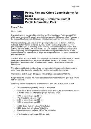 Braintree District Public Information Pack