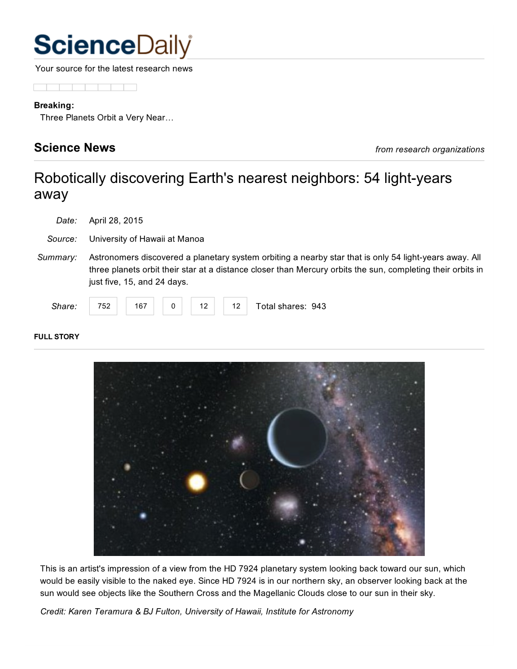 Robotically Discovering Earth's Nearest Neighbors: 54 Light­Years Away