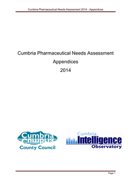 Cumbria Pharmaceutical Needs Assessment 2014 - Appendices