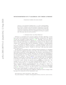 Homomorphisms of C*-Algebras and Their K-Theory 3