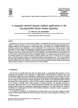 A Triangular Spectral Element Method; Applications Incompressible Navier-Stokes Equations To