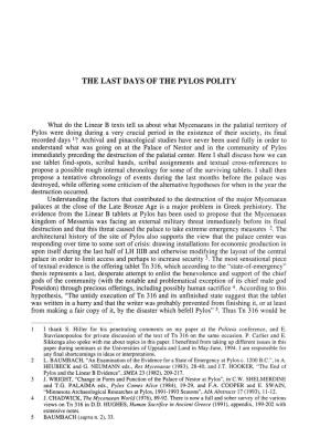 The Last Days of the Pylos Polity