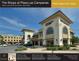 The Shops at Plaza Las Campanas Retail Space for Lease 1846 N Loop 1604 W, San Antonio, Texas 78248