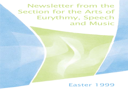 Newsletter from the Section for the Arts of Eurythmy, Speech and Music