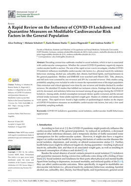 A Rapid Review on the Influence of COVID-19 Lockdown And