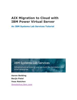 AIX Migration to Cloud with IBM Power Virtual Server