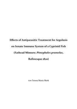 Effects of Antiparasitic Treatment for Argulosis on Innate Immune System of a Cyprinid Fish