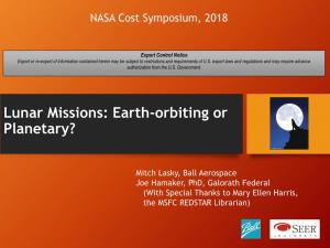 Cost Effects of Destination on Space Mission Cost with Focus on L1, L2