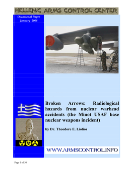 Broken Arrows: Radiological Hazards from Nuclear Warhead Accidents (The Minot USAF Base