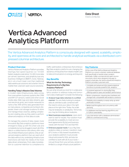 Vertica Advanced Analytics Platform