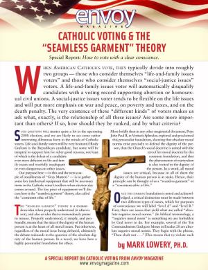 Catholic Voting & the “Seamless Garment” Theory