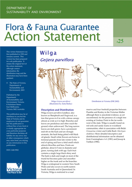 Geijera Parviflora Retains the Original Text of the Action Statement, Although Contact Information, the Distribution Map and the Illustration May Have Been Updated