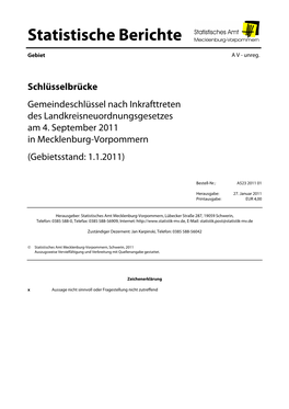 Gemeindeschlüssel Nach Inkrafttreten Des Landkreisneuordnungsgesetzes Am 4