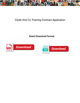 Clyde and Co Training Contract Application