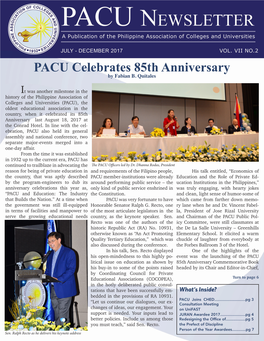 PACU Celebrates 85Th Anniversary by Fabian B
