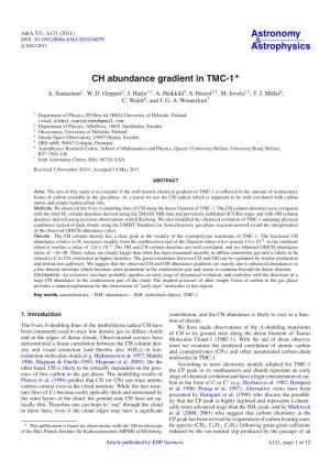 CH Abundance Gradient in TMC-1⋆