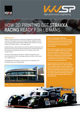 How 3D Printing Got Strakka Racing Ready for Le Mans