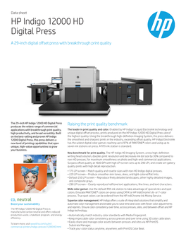 HP Indigo 12000 HD Digital Press
