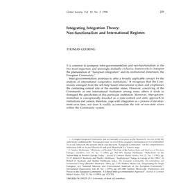 Integrating Integration Theory: Neo-Functionalism and International Regimes