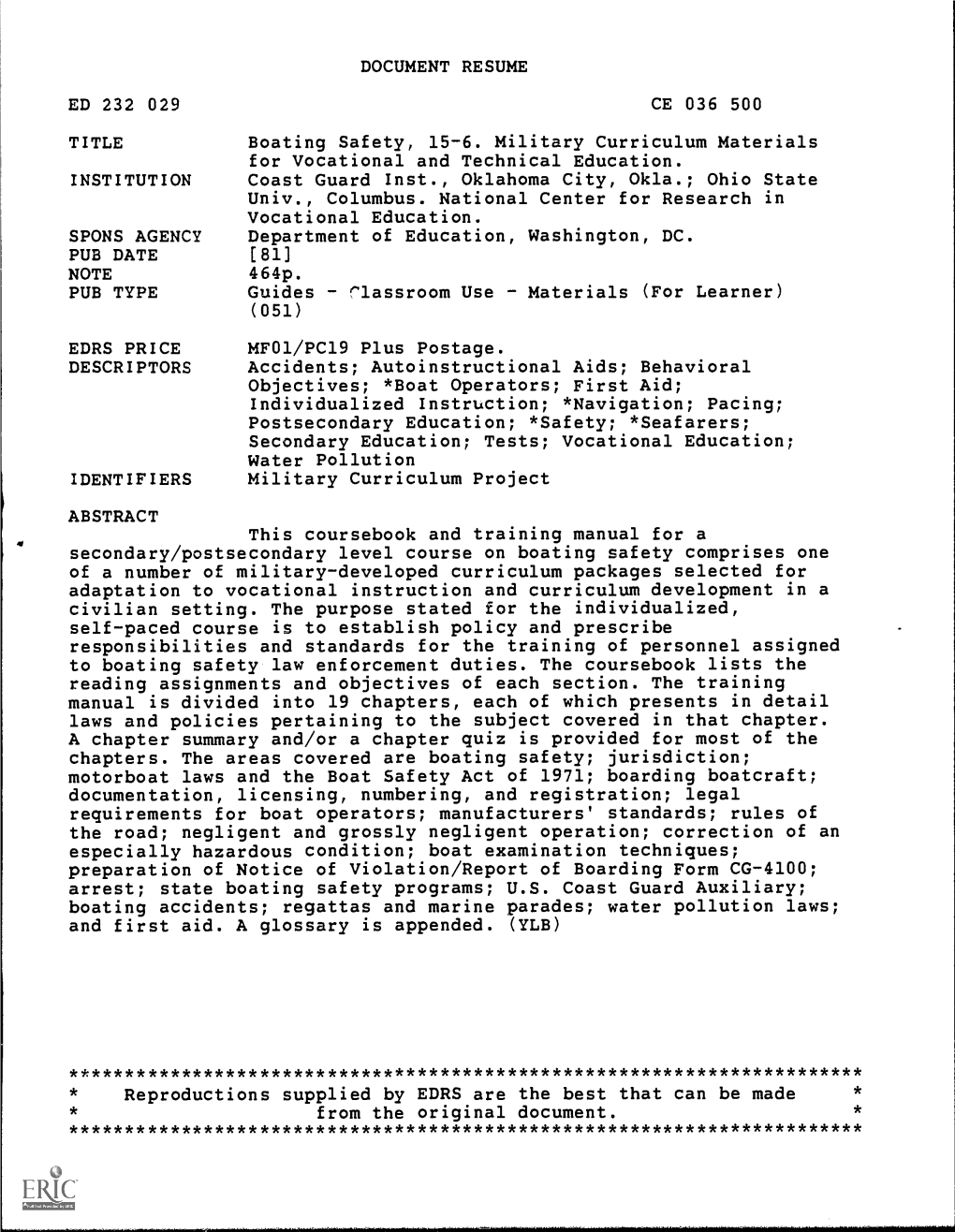 ABSTRACT Documentation, Licensing, Numbering, and Registration