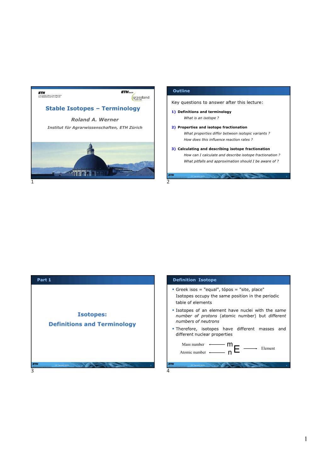 Stable Isotopes – Terminology 1 2