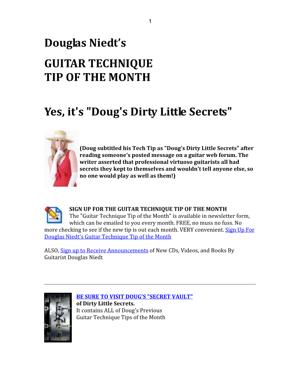 Douglas Niedt's GUITAR TECHNIQUE TIP of the MONTH Yes, It's