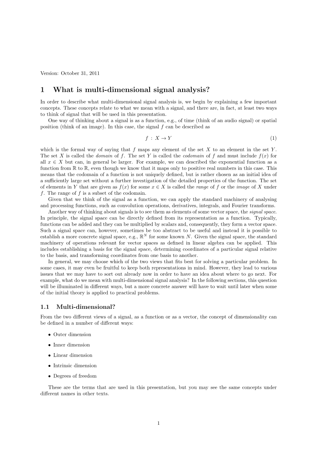 1 What Is Multi-Dimensional Signal Analysis?