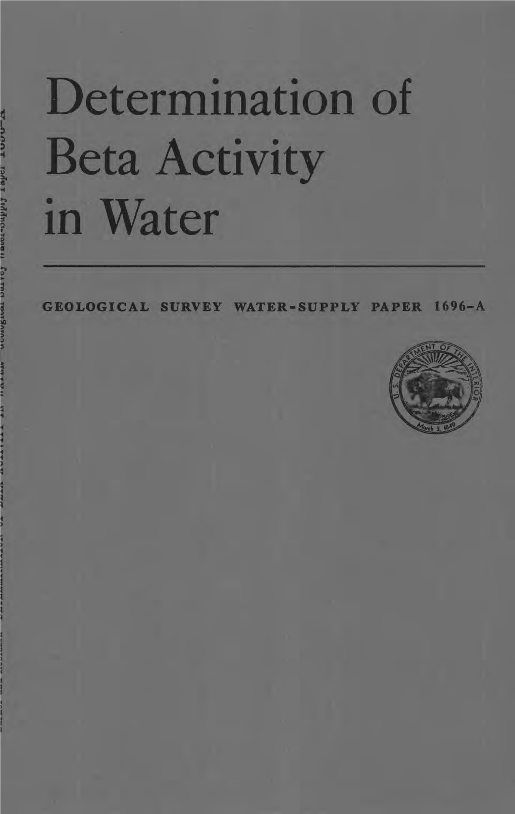 Determination of Beta Activity in Water