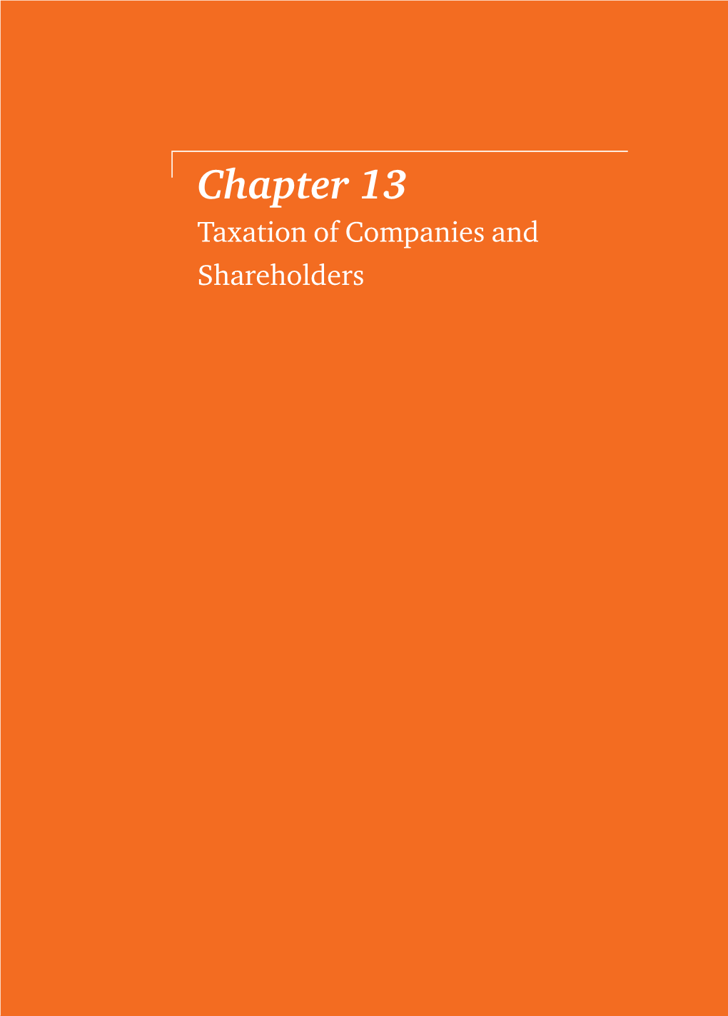 Chapter 13: Taxation of Companies and Shareholders