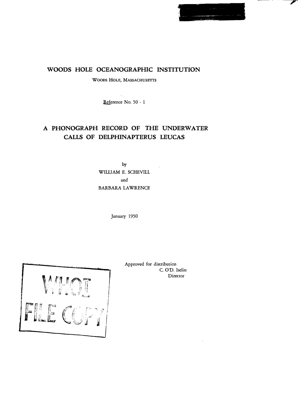 Woods Hole Oceanographic Institution a Phonograph