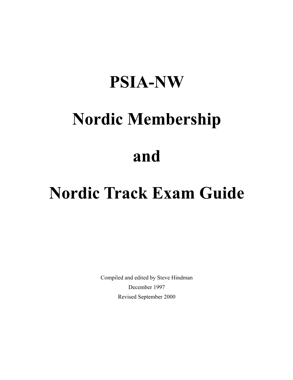 PSIA-NW Nordic Membership and Nordic Track Exam Guide