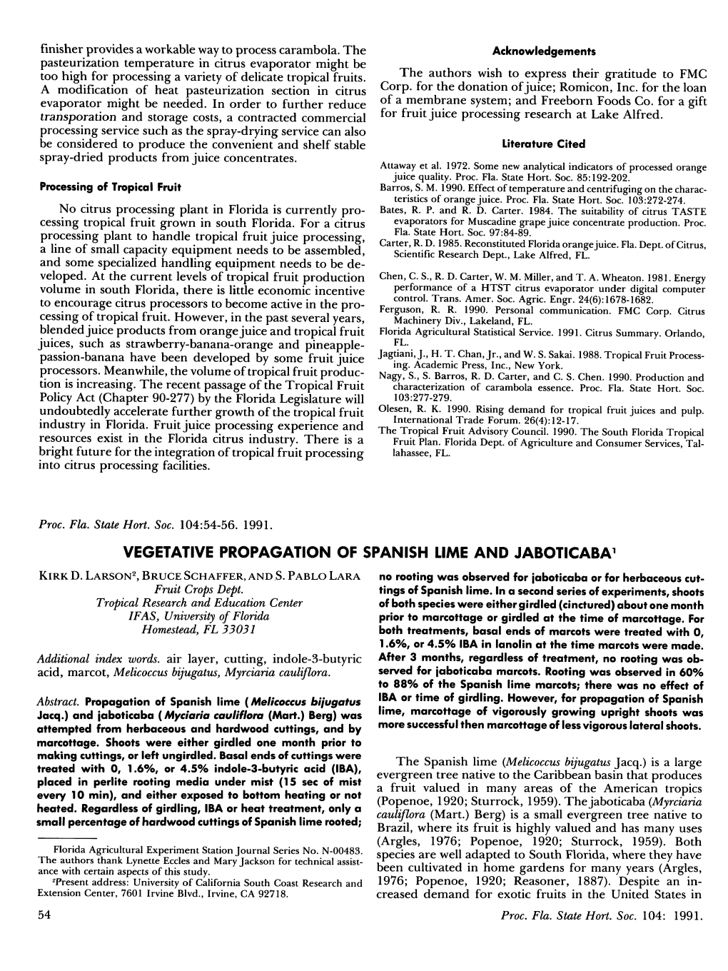 Vegetative Propagation of Spanish Lime and Jaboticaba1