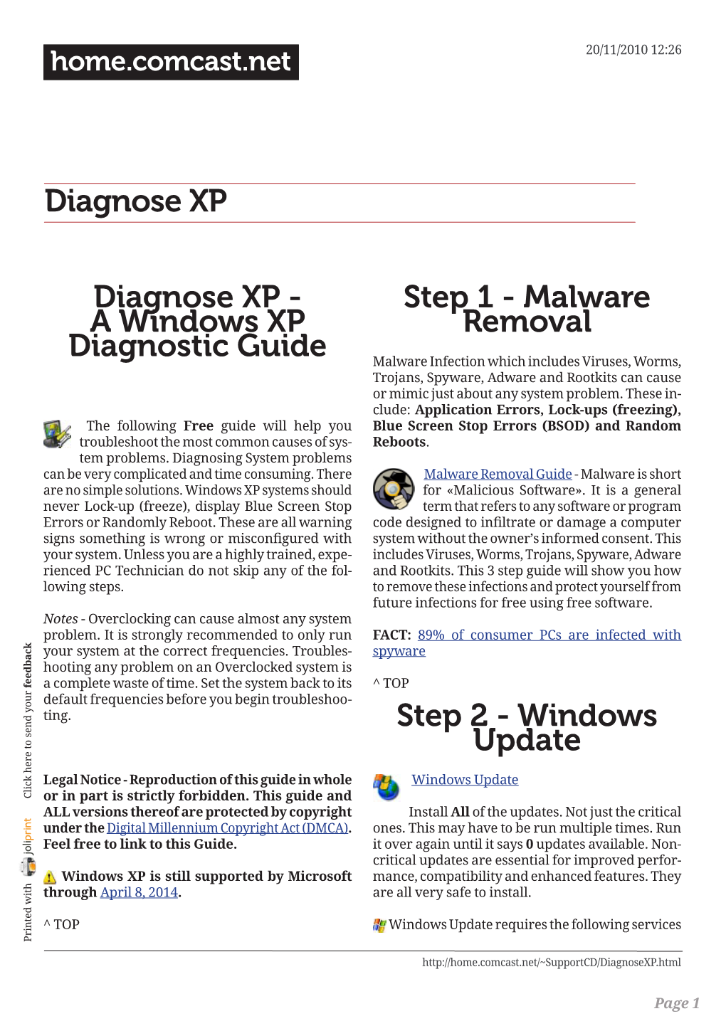 A Windows XP Diagnostic Guide Step 1