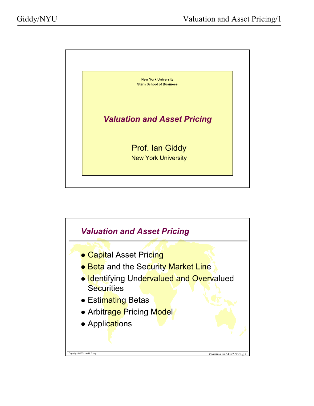 Capital Asset Pricing Model