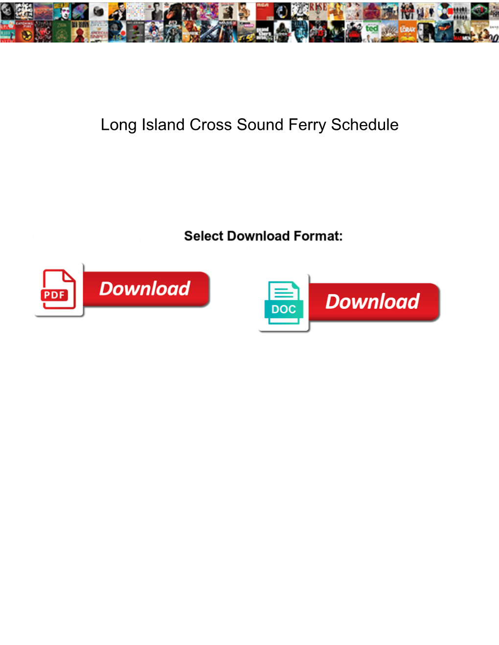 Long Island Cross Sound Ferry Schedule Detected