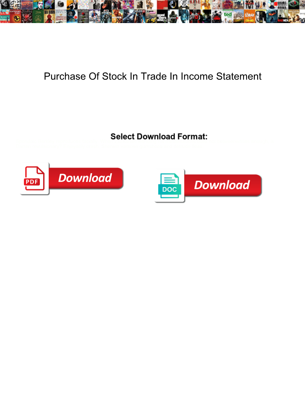 Purchase of Stock in Trade in Income Statement