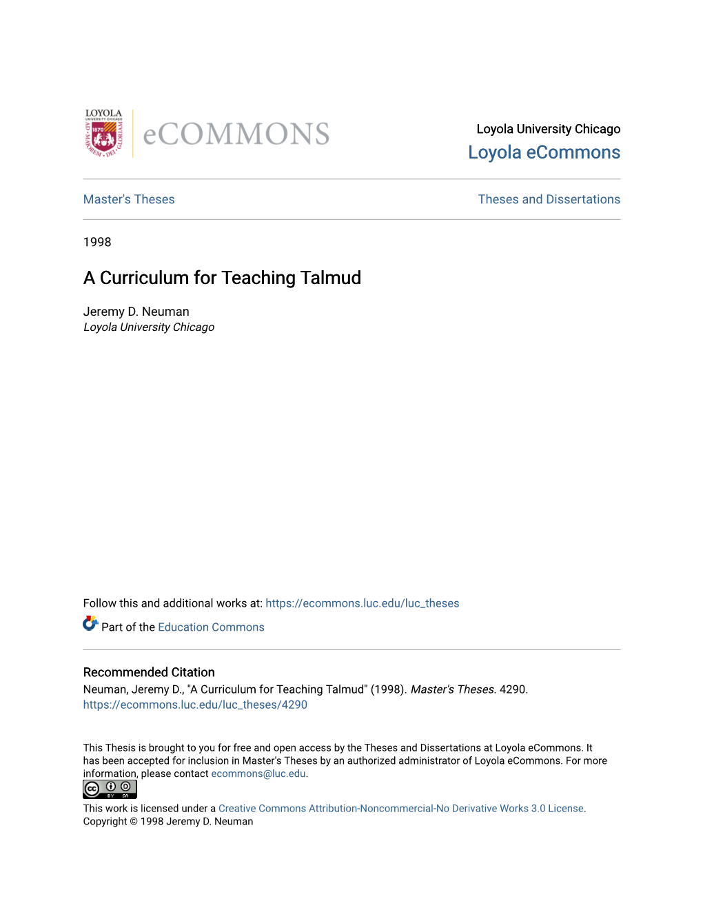 A Curriculum for Teaching Talmud