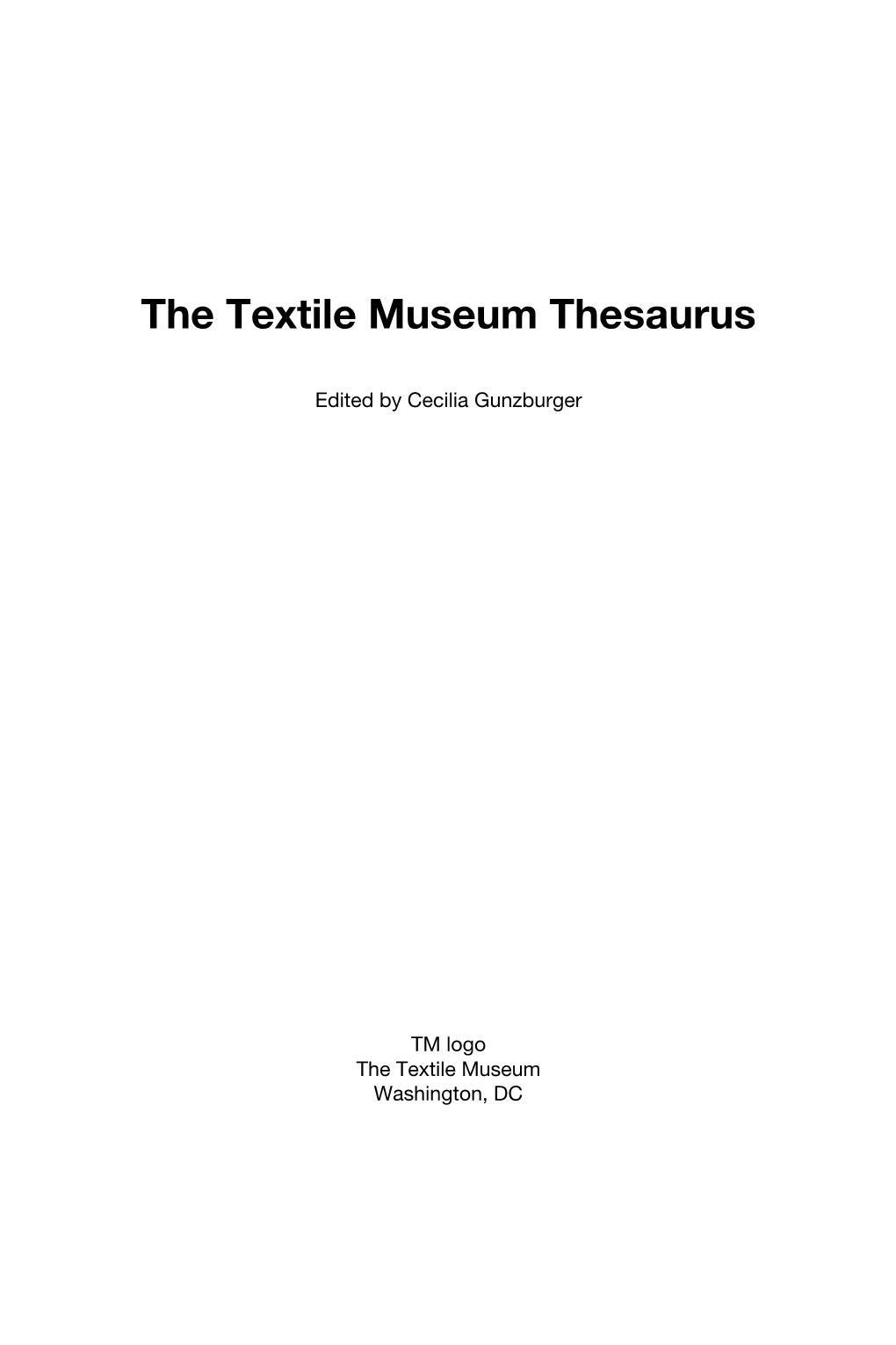 The Textile Museum Thesaurus