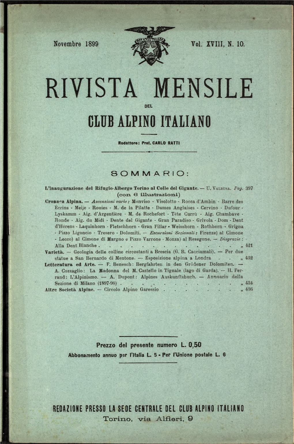 Rivista Mensile Club Alpino Italiano