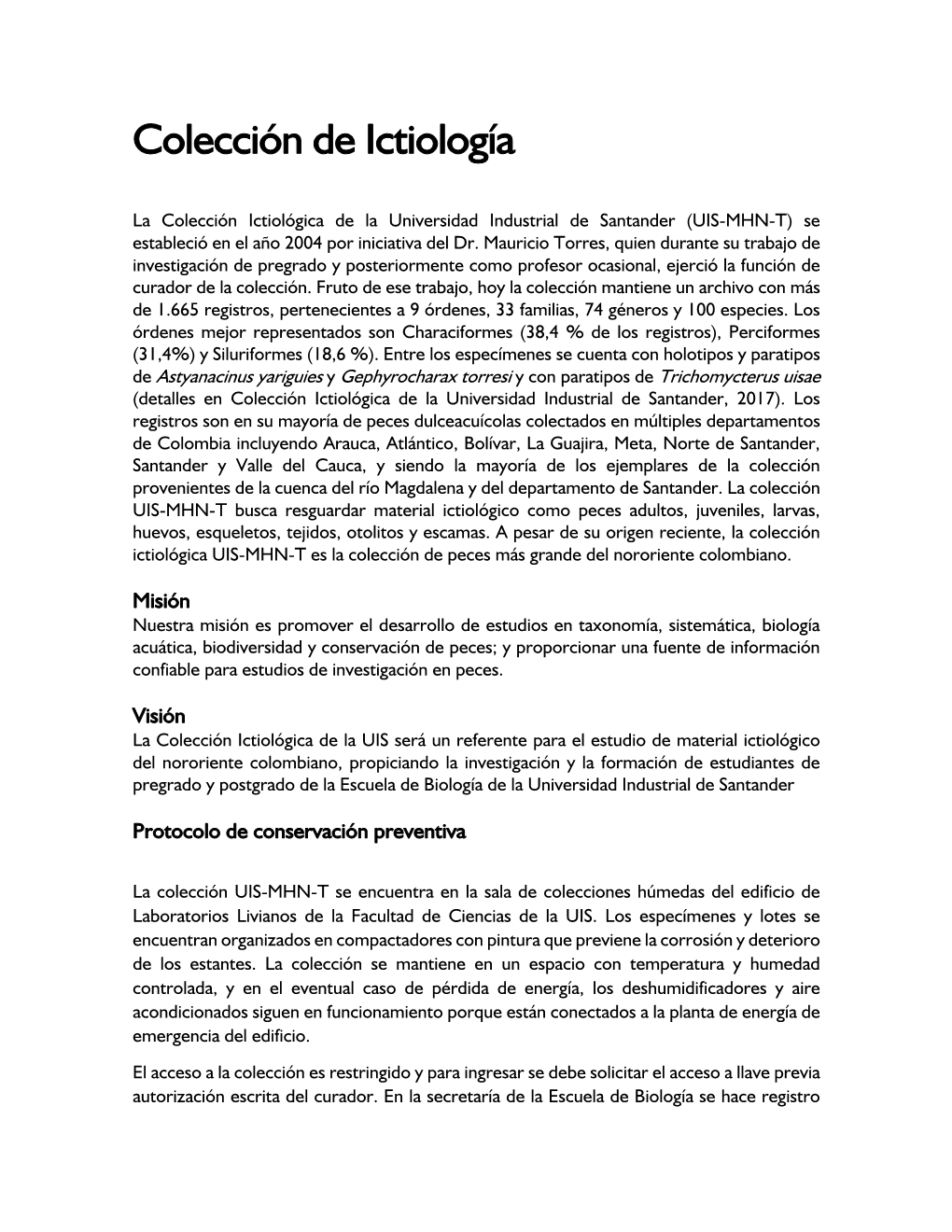 Colección De Ictiología