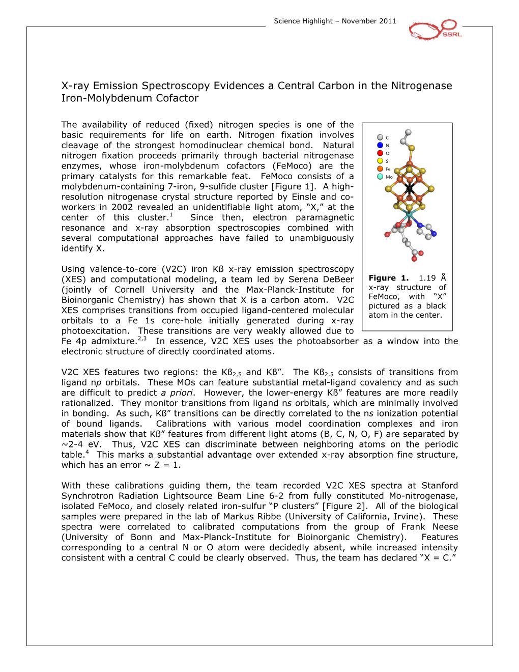 X-Ray Emission Spectroscopy Evidences a Central Carbon in the Nitrogenase Iron-Molybdenum Cofactor